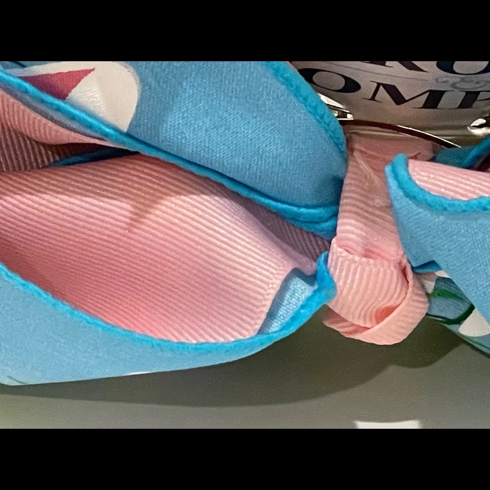 Large, colorful, double hair bow with bunny ears